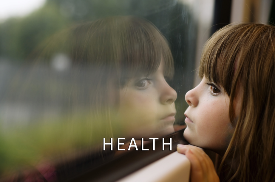 girl window text with Health